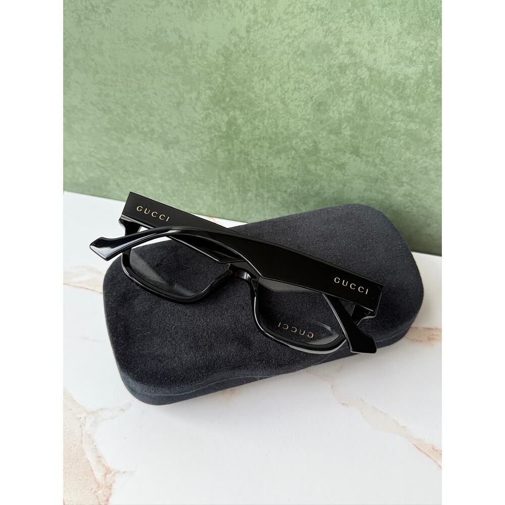 NEW Gucci GG1428O Black Unisex Square Eyeglasses Frames - Picture 4 of 10